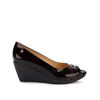Zapato Peep Toe Casual LINDA-2606 Negro Viale Cuero